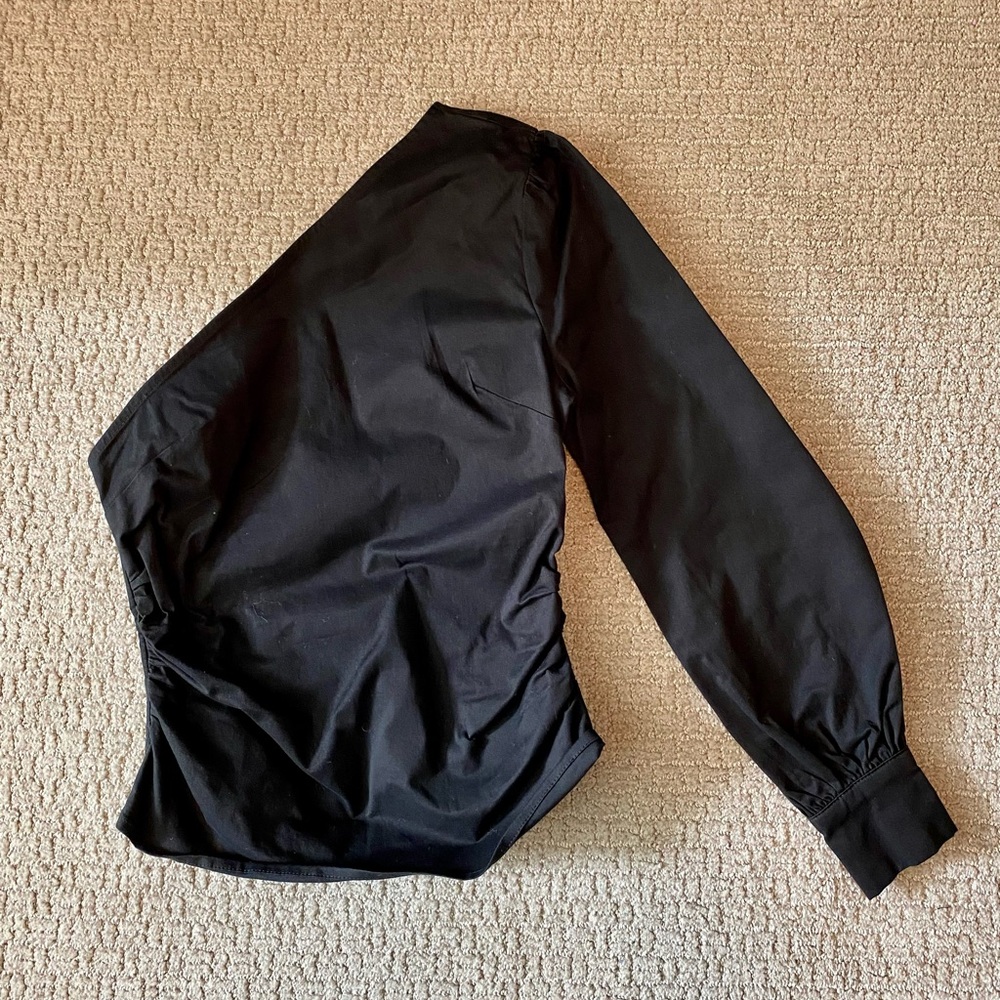 Black One Shoulder Evening Top, Size XS, REVOLVE SUPERDOWN, Fitted Going Out Top